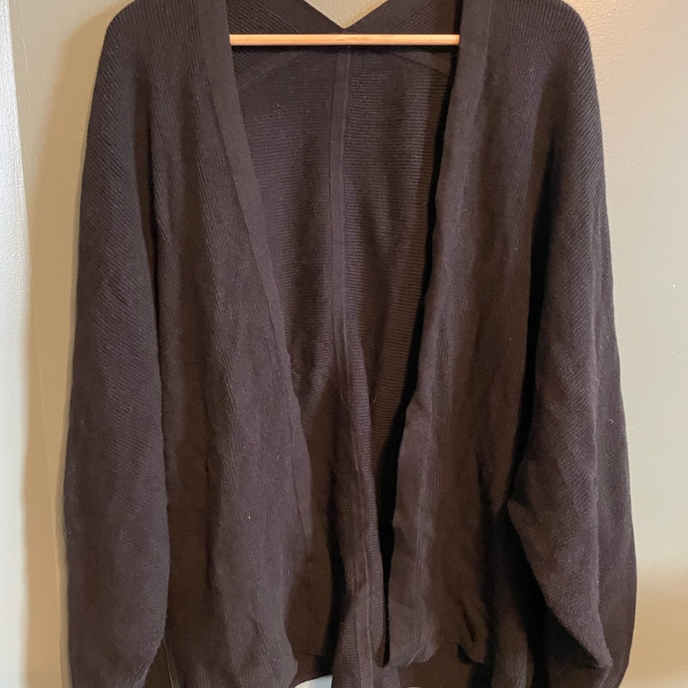 Lululemon Classic Black Women's Open Front batwing Cardigan Sweater
